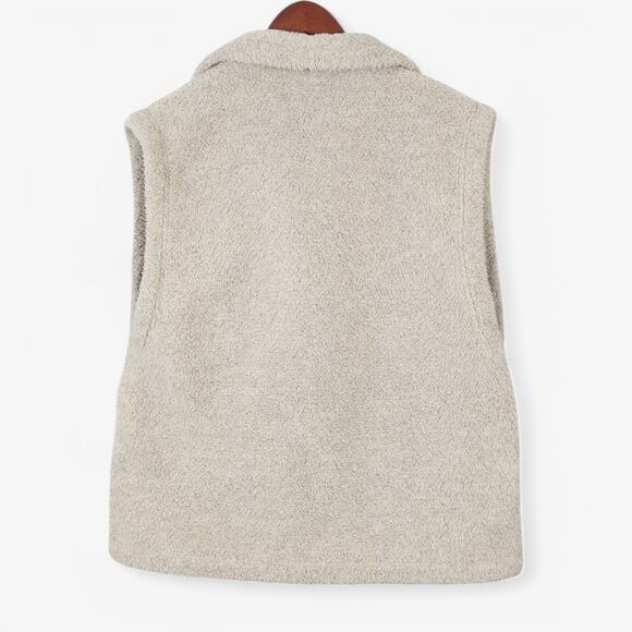 Lucy Women’s Vest Minimalist Athleisure Faux Shearling Gray Asymmetrical Size XL - Picture 2 of 10